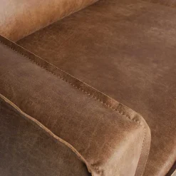Clearance Wohnen 266x85x213 Recyclingleder Ecksofa in Cognac Braun - Huropa