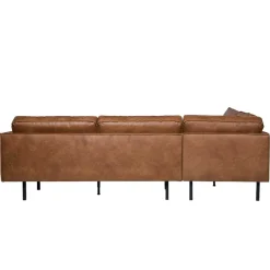 Clearance Wohnen 266x85x213 Recyclingleder Ecksofa in Cognac Braun - Huropa