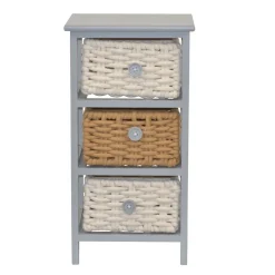 Clearance Wohnen 30x58x25 Regal mit 3 Körben aus Geflecht - Nasco