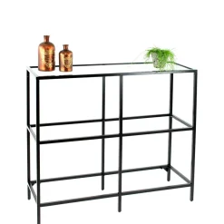 Best Wohnen 100x93x36 Regal mit drei - Glasablagen