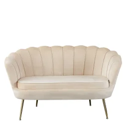 Best Wohnen 136x78x76 Retro Sofa im Muschel Design - Abboras