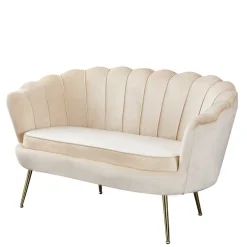 Best Wohnen 136x78x76 Retro Sofa im Muschel Design - Abboras