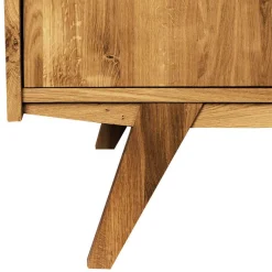 Wohnen 100x154x50 Retro Vitrinenschrank aus Wildeiche - Hardus
