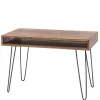 Clearance Wohnen 110x76x60 Retrodesign Schreibtisch aus Sheesham Holz - Seriacus