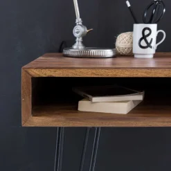 Clearance Wohnen 110x76x60 Retrodesign Schreibtisch aus Sheesham Holz - Seriacus