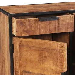 Online Wohnen 140x90x40 Rustikale Kommode mit Bügelgestell - Evradon