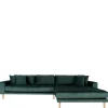 New Wohnen 290x76x170 Samt Ecksofa im Skandi Design - Bonisa