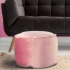 Hot Wohnen 47x32x47 Samt Hocker Pouf in Rosa - Strada