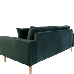 Outlet Wohnen 180x76x93 Samt Wohnzimmercouch in Dunkelgrün - Secilia