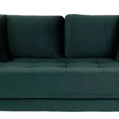Outlet Wohnen 180x76x93 Samt Wohnzimmercouch in Dunkelgrün - Secilia