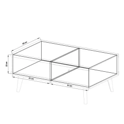 Best Wohnen 107x46x67 Scandi Couchtisch mit Stauraum - Cablos