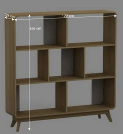 Sale Wohnen 122x126x29 Scandi Standregal in Natur - Jendren