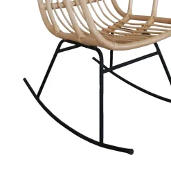 Outlet Wohnen 57x95x84 Schaukelstuhl aus Rattan & Eisen - Ambriosso