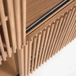 Outlet Wohnen 85x170x43 Schrank mit drei Lamellen Türen - Azuro