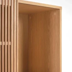 Outlet Wohnen 85x170x43 Schrank mit drei Lamellen Türen - Azuro