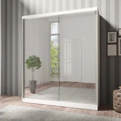 Sale Wohnen 180x216x59 Schwebetürenschrank mit zwei Spiegeltüren - Jaines