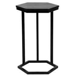 Sale Wohnen 40x62x40 Sechseck Beistelltisch in Schwarz - Palium