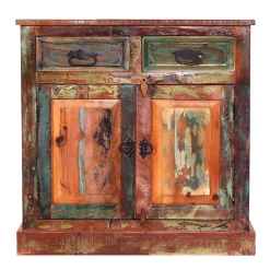 Discount Wohnen 80x80x40 Shabby Chic Kommode in Braun Bunt - Jamaica