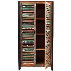 Clearance Wohnen 90x180x45 Shabby Chic Schrank mit 2 Lamellentüren - Vosbadus