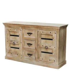 Hot Wohnen 150x90x45 Shabby Chic Sideboard in Grey Wash - Abid