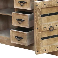 Hot Wohnen 150x90x45 Shabby Chic Sideboard in Grey Wash - Abid