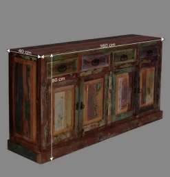 Online Wohnen 160x80x40 Shabby Chic Sideboard auf Sockel - Jamaica