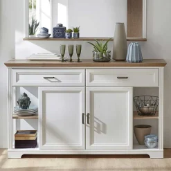 Hot Wohnen 171x102x48 Sideboard in Weiß & Eiche - Sinolita