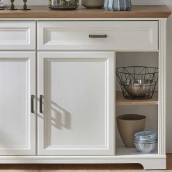 Hot Wohnen 171x102x48 Sideboard in Weiß & Eiche - Sinolita