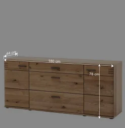 Clearance Wohnen 180x78x44 Sideboard mit Furnier Eiche Bianco - Crupean