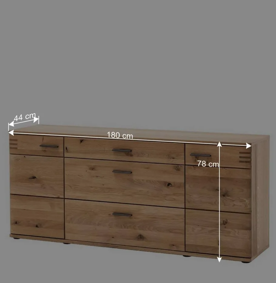 Clearance Wohnen 180x78x44 Sideboard mit Furnier Eiche Bianco - Crupean