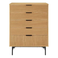 Sale Wohnen 80x113x40 Skandi Hochkommode in Eiche - Piassona