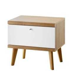 Outlet Wohnen 54x50x40 Skandi Nachtkommode mit Klappe - Cablos