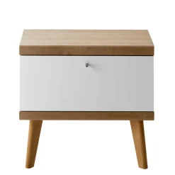 Outlet Wohnen 54x50x40 Skandi Nachtkommode mit Klappe - Cablos
