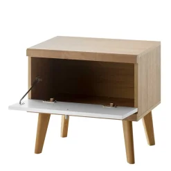 Outlet Wohnen 54x50x40 Skandi Nachtkommode mit Klappe - Cablos