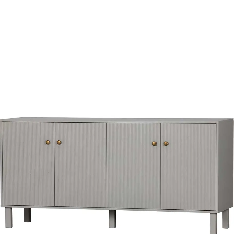 New Wohnen 160x78x46 Skandi Sideboard 4-türig in Grau - Huvina