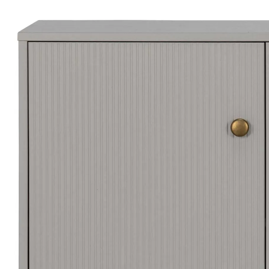New Wohnen 160x78x46 Skandi Sideboard 4-türig in Grau - Huvina