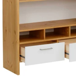 Discount Wohnen 102x188x39 Standregal in Weiß & Honig - Enjes