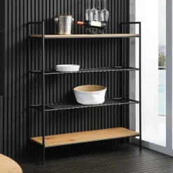 Best Wohnen 110x129x34 Standregal mit vier Ablagen in Natur - Zavias