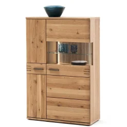 Hot Wohnen 90x136x37 Stauraumvitrine als Highboard - Crupean