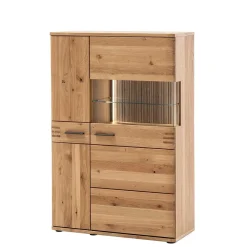 Hot Wohnen 90x136x37 Stauraumvitrine als Highboard - Crupean