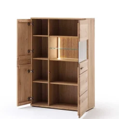 Hot Wohnen 90x136x37 Stauraumvitrine als Highboard - Crupean