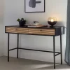 Sale Wohnen 120x75x50 Stilvoller Schreibtisch in Schwarz & Eiche - Varaba
