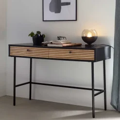 Sale Wohnen 120x75x50 Stilvoller Schreibtisch in Schwarz & Eiche - Varaba