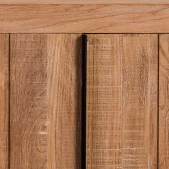 Wohnen 200x90x50 Teak Sideboard in Natur & Schwarz - Myons