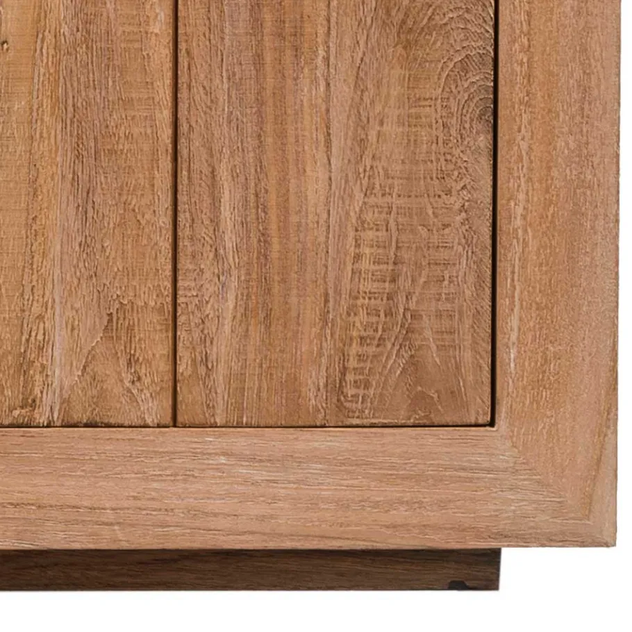 Wohnen 200x90x50 Teak Sideboard in Natur & Schwarz - Myons