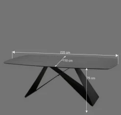 Best Wohnen 220x76x110 Tisch in Marmoroptik Keramikplatte - Vainy