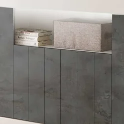 Clearance Wohnen 110x86x43 Türen Kommode in Grau Dekor - Voskala