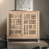 Clearance Wohnen 90x90x40 Türen-Kommode mit Ethno Flair - Valuta