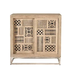 Clearance Wohnen 90x90x40 Türen-Kommode mit Ethno Flair - Valuta