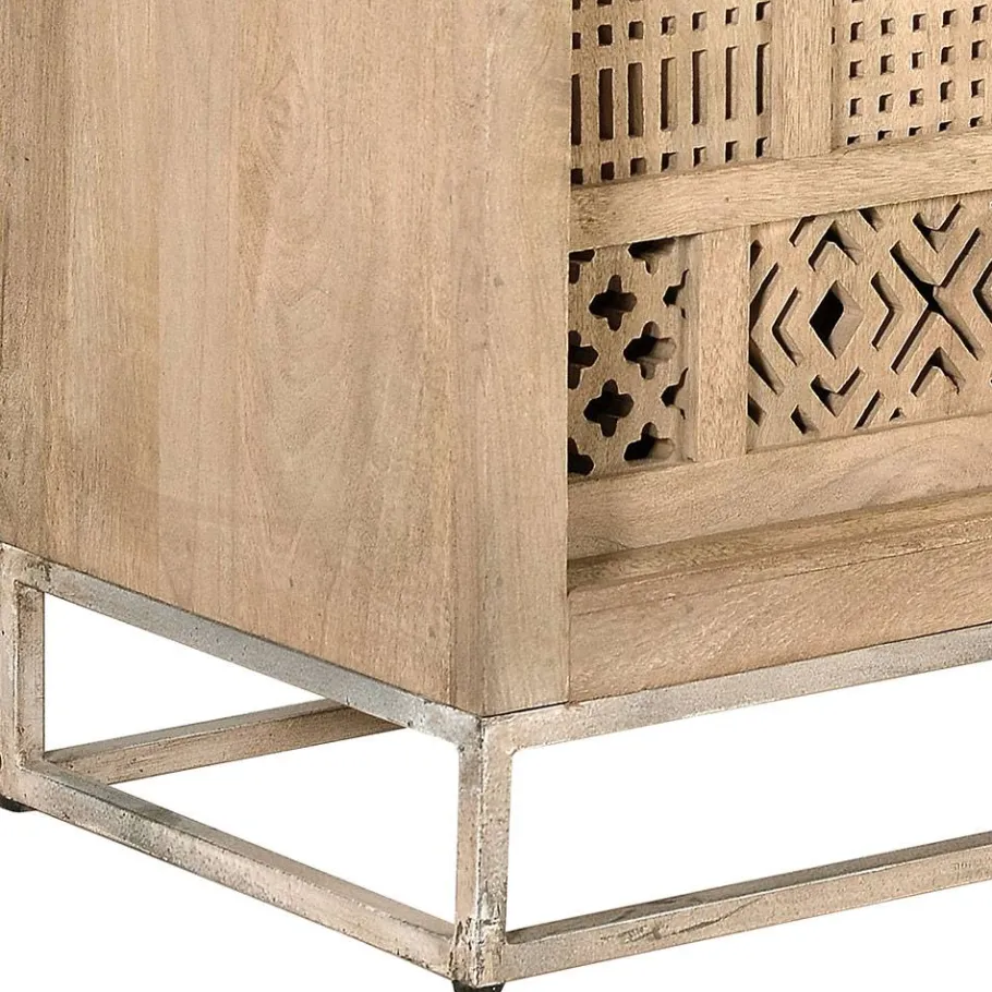 Clearance Wohnen 90x90x40 Türen-Kommode mit Ethno Flair - Valuta